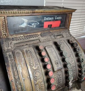 w125- Antique National Brass Cash Register w/ Keys. Still Works. 1911-1912 - Image 3