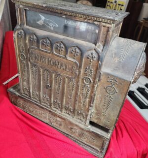 w125- Antique National Brass Cash Register w/ Keys. Still Works. 1911-1912 - Image 6