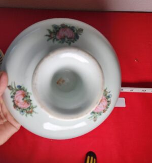 x2- Antique Rose Canton Pedestal Cake Dish - Image 3