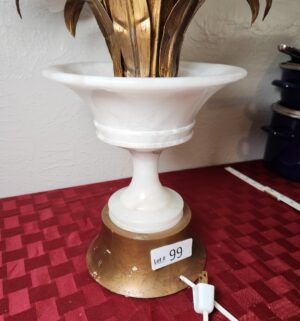 x99- Vintage Italain Alabaster Tulip Lamp. Hollywood Regency - Image 4