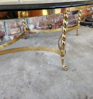 x111- Italian Brass Coffee Table. Hollywood Regency - Image 4