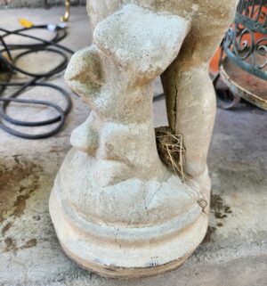 x113- Cement Boy Statue. Cracks Seen - Image 3