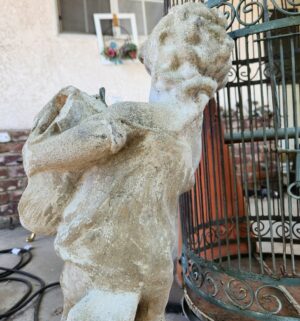 x113- Cement Boy Statue. Cracks Seen - Image 4