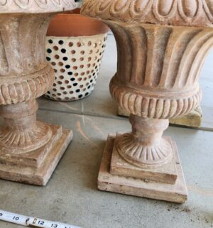 b128- Pair of Cement Vases - Image 3