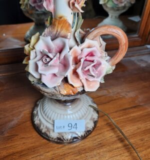 d94- Set of 3 Capodimonte Lamps. Great Shape - Image 3