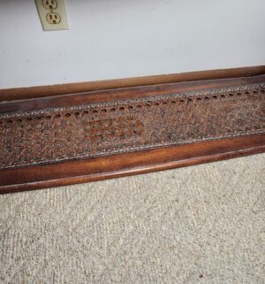pa37- Sofa/Entry Table. Lead Glass, Cane shelf - Image 4