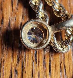 pa109- Crystal Pendant, Gold Plated locket - Image 3
