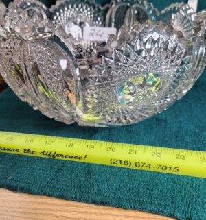 pb24- vintage cut glass punch bowl - Image 3