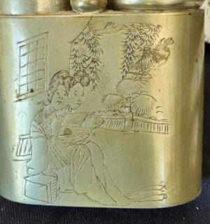 g8- Antique Chinese Opium Pipe. Solid Brass - Image 3