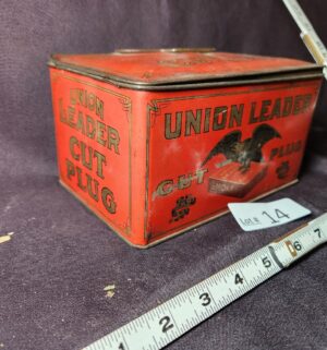 h14- Union Leader Cut Plug Tobacco Tin - Image 3