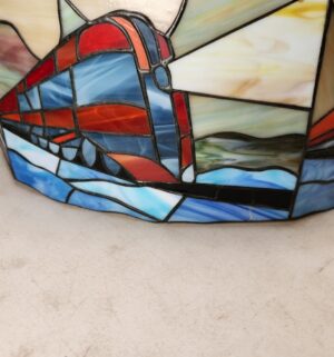 n124- Vintage Stained Glass Lamp - Image 5