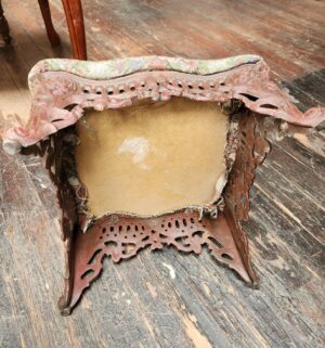 n162- Antique Iron Leg Foot Stool - Image 3