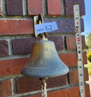 p62- Antique Queen Mary Brass Bell marked 1934 - Image 3