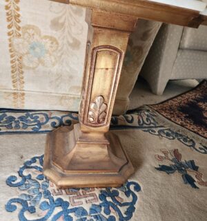 q45- Mid Century Marble Top Accent Table - Image 3