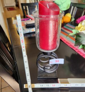 f34- candle stand w/ electric candle