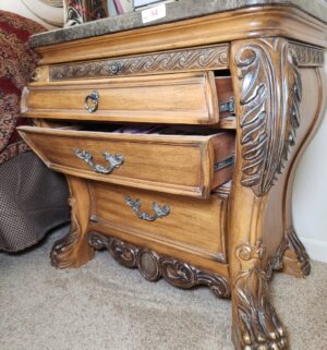 f54- Bombay 2 Drawer Night Stand. Stunning Condition - Image 5