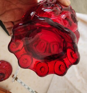 o57- LE Smith Ruby Red Covered Dish - Image 3