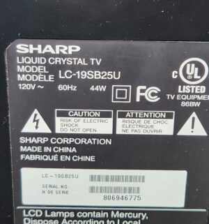 o115- Sharp 19in TV w/ remote - Image 4
