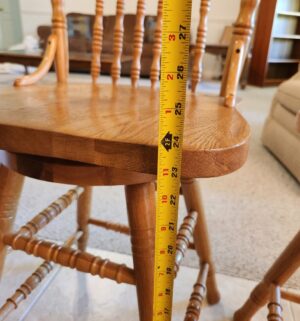 o150- Oak Swivel Bar Stools - Image 3