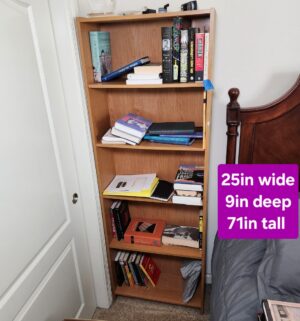 f116- Bookcase. Adjustable Shelves