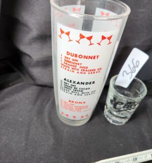 q366- Cheers Shot Glass. Drink Receipes Glass - Image 3