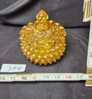 q394- Fenton Amber Hobnail Candy Dish - Image 1
