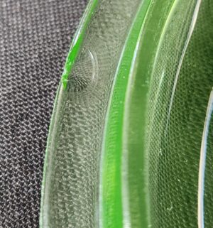 q397- Hazel Uranium Glass Covered Dish - Image 3