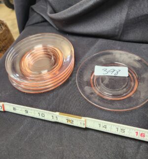 q398- Pink Depression Glass Plates - Image 1