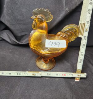 q404- Amber Glass Chicken Jar - Image 1