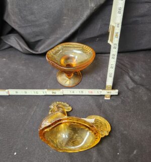 q404- Amber Glass Chicken Jar - Image 2