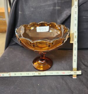 q405- Amber Indiana Glass Fruit Bowl - Image 1