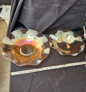 q413- Orange Carnival Glass Bowls - Image 1