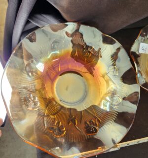 q413- Orange Carnival Glass Bowls - Image 2