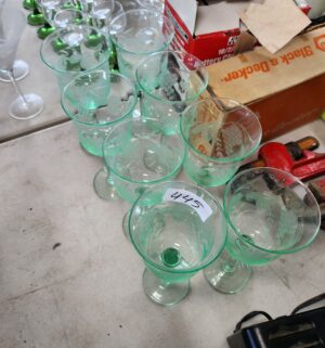 q445- Etched Glass Wine Glasses - Image 2