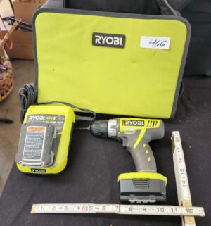 q466- Ryobi 12v Drill w/ charger. Tested/works - Image 1