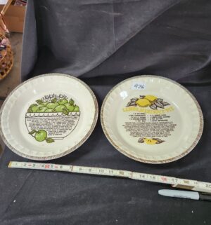 q476- Apple & Lemon Meringue Pie Receipe Plates - Image 1