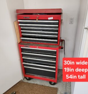 q518- Homak 2 Piece Rolling Tool Box - Image 1