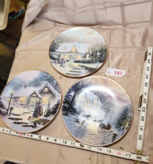x183- 3 Thomas Kinkade Plates