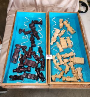 x296- vintage wooden chess set