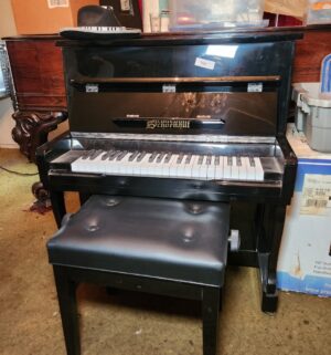 v209- Schoenhut Children's Toy Upright Piano. 44 keys. Original Crate. Actual Product MAY vary slightly. Web stock images used.