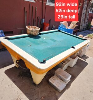 v201- Tempo Outdoor Pool Table w/ cue balls. Size 7x4