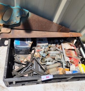a66- misc hardware, tools. Black Crate Not Included
