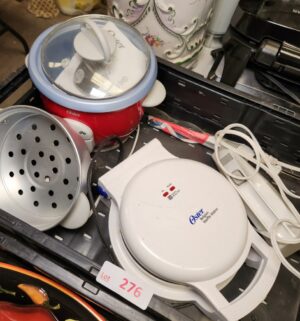 a276- misc kitchen items. Black Crate Not Included