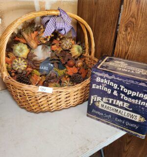y100- very large basket and tin