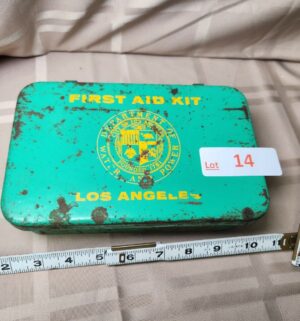 d14- Antique Los Angeles First Aid Kit. Dept Water & Power