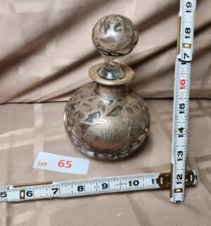 d65- Alvin Silver & Steuben Glass Perfume Bottle