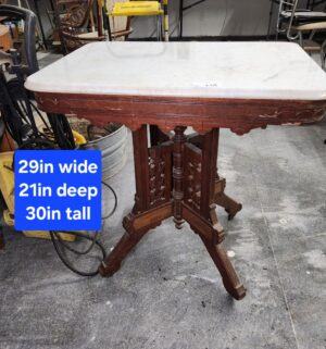 d110- Antique Victorian Marble Top Table. Great Shape