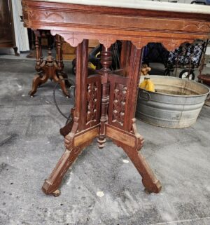 d110- Antique Victorian Marble Top Table. Great Shape - Image 3