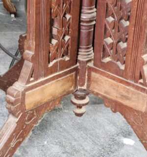 d110- Antique Victorian Marble Top Table. Great Shape - Image 4