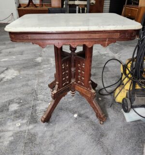 d110- Antique Victorian Marble Top Table. Great Shape - Image 5